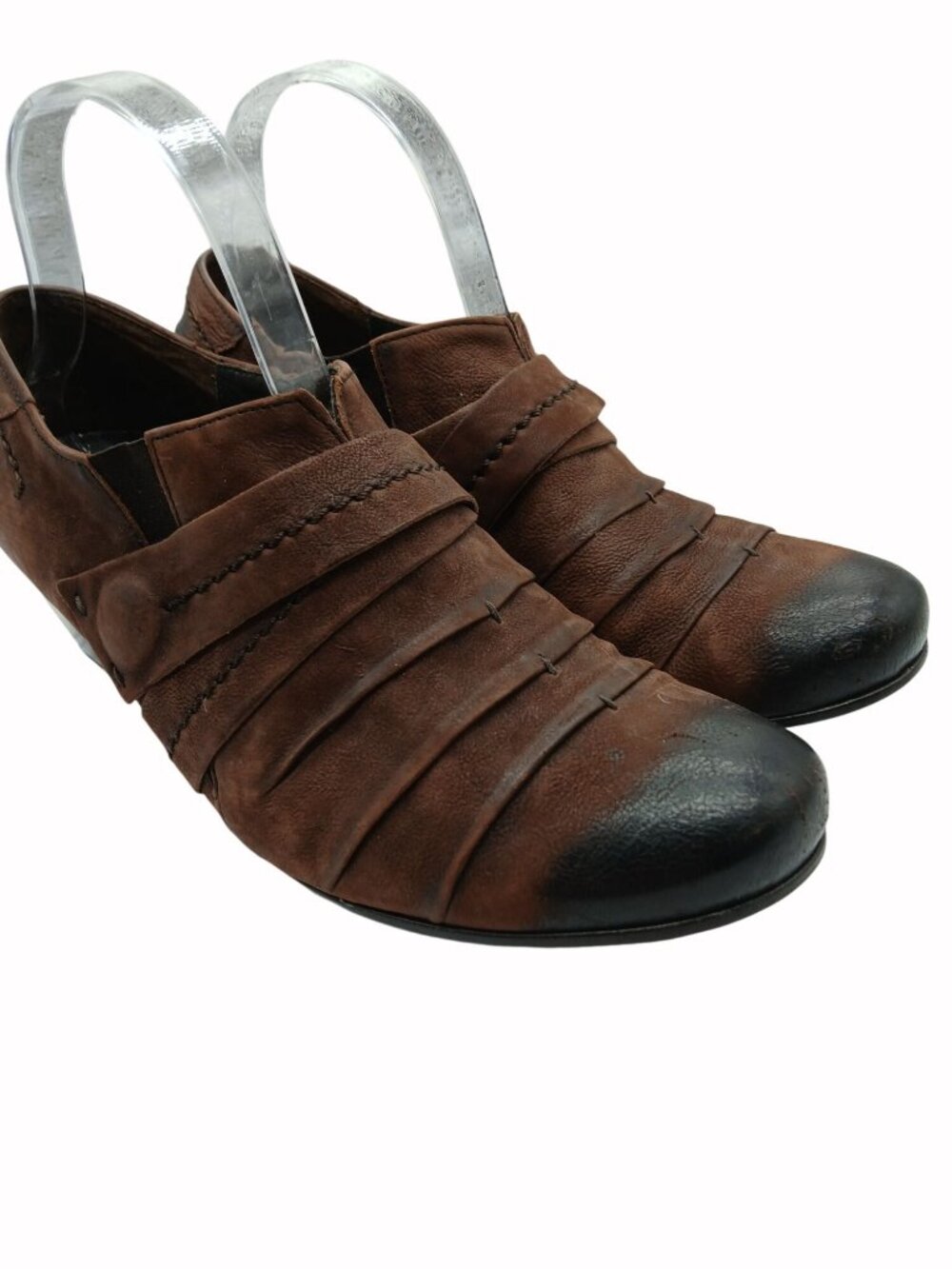 Gabor Comfort Brown Leather Pleated Low Boots Shootie Shoes UK 7 USA Booties - Picture 11 of 16